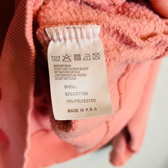 John Galt Peachy Pink Oversized Relaxed Basic Beachy Crewneck | Medium - Picture 4 of 5
